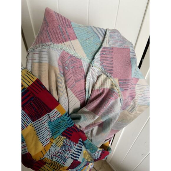 LuLaRoe Womens Leggings Sz TC Teal‎ Mint Yellow Gold Red Geometric 12 14 16 18 - Picture 8 of 8